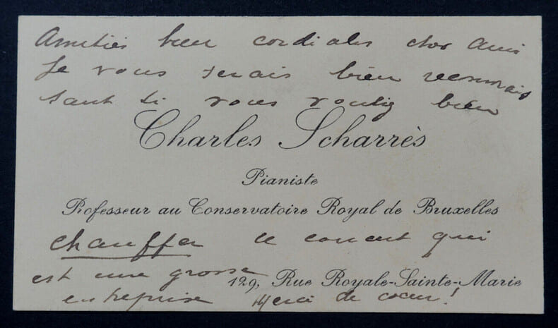 Charles SCHARRES - Carte de visite autographe. Charles Scharr&egrave;s