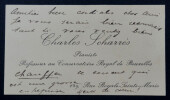 Charles SCHARRES - Carte de visite autographe. Charles Scharr&egrave;s