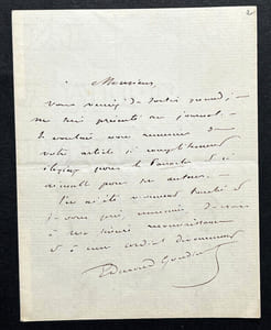 Edmond GONDINET, Librettiste - LETTRE AUTOGRAPHE SIGNÉE