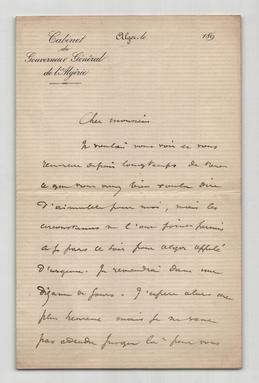 Jules Cambon - LETTRE AUTOGRAPHE SIGN&Eacute;E - 1896. Jules Cambon