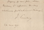 Jules Cambon - LETTRE AUTOGRAPHE SIGN&Eacute;E - 1896. Jules Cambon