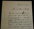 Camille Christophe GERONO, LETTRE AUTOGRAPHE SIGN&Eacute;E A Charles-Ange LAISANT, 1880. Camille Christophe GERONO