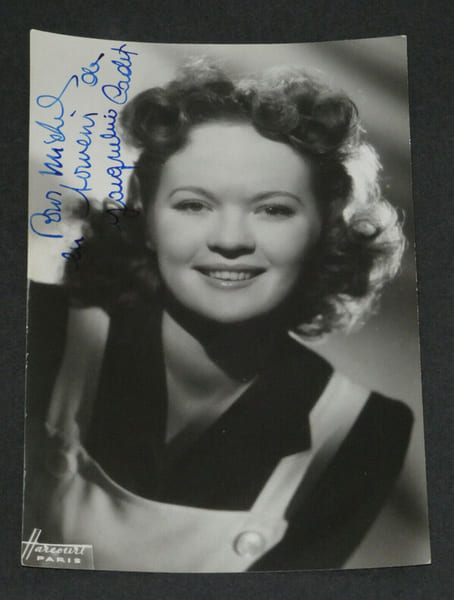 Jacqueline CADET, actrice - Photographie autographe sign&eacute;e et d&eacute;dicac&eacute;e. Jacqueline CADET