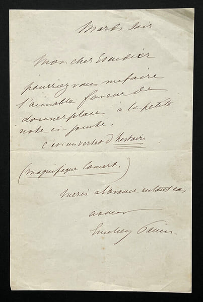Emilien PACINI, Libr&eacute;ttiste - LETTRE AUTOGRAPHE SIGN&Eacute;E. Emilien PACINI