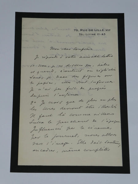 Octave AUBRY - LETTRE AUTOGRAPHE SIGN&Eacute;E &Agrave; Pierre LHOSTE "Je ne dessine pas". Octave AUBRY