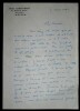 LETTRE AUTOGRAPHE SIGN&Eacute;E &Agrave; L'ABBE MOREL, PARIS, 1982. Arlette Albert-Birot