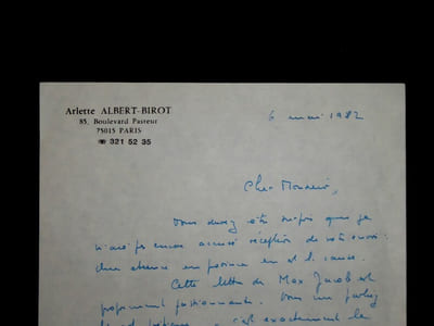 LETTRE AUTOGRAPHE SIGNÉE À L'ABBE MOREL, PARIS, 1982
