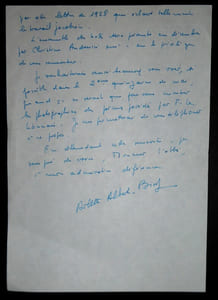 LETTRE AUTOGRAPHE SIGNÉE À L'ABBE MOREL, PARIS, 1982