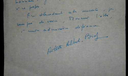 LETTRE AUTOGRAPHE SIGNÉE À L'ABBE MOREL, PARIS, 1982