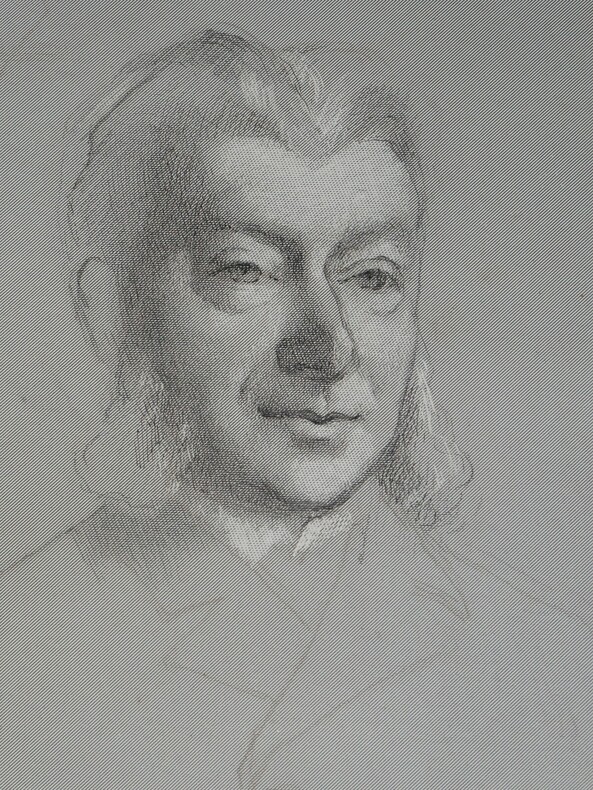 Dessin au crayon sur carte &agrave; gratter - XIX&egrave;me. Anonyme