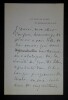 LETTRE AUTOGRAPHE SIGN&Eacute;E, SAINT GERMAIN EN LAYE 1899. LE ROUX Hugues