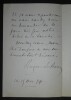 LETTRE AUTOGRAPHE SIGN&Eacute;E, SAINT GERMAIN EN LAYE 1899. LE ROUX Hugues