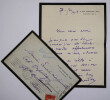 Arthur BERN&Egrave;DE - LETTRE AUTOGRAPHE SIGN&Eacute;E A Ernest [LAFENESTRE], Paris, 1919. Arthur BERN&Egrave;DE