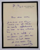Arthur BERN&Egrave;DE - LETTRE AUTOGRAPHE SIGN&Eacute;E A Ernest [LAFENESTRE], Paris, 1919. Arthur BERN&Egrave;DE