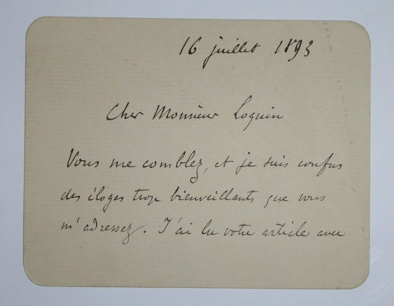 Victorin de JONCI&Egrave;RES - LETTRE AUTOGRAPHE SIGNEE, 1893. Victorin de Jonci&egrave;res