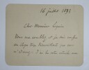 Victorin de JONCI&Egrave;RES - LETTRE AUTOGRAPHE SIGNEE, 1893. Victorin de Jonci&egrave;res