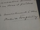 Andr&eacute; de FOUQUI&Egrave;RES, Homme de lettres - LETTRE AUTOGRAPHE SIGN&Eacute;E 1923. Andr&eacute; de FOUQUI&Egrave;RES