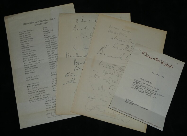 Pierre Cardin lunch - Banier , Bedford , Argyll , Fawkes , Selsdon ... - Mai 68. Pierre Cardin