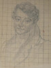 Dessin au crayon - Portrait d'homme - par Pierre Brisset - XIX&egrave;me. Pierre Brisset