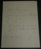 Robert PLANQUETTE- LETTRE AUTOGRAPHE SIGN&Eacute;E au sujet de "la salamandre", 1886. Robert PLANQUETTE