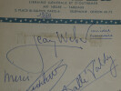 Jean WEBER, Vall&eacute;e VALDY, Lucien BAROUX et d'autres - Autographes issus d'un carnet d'autographes, 1950. Jean WEBER, Vall&eacute;e VALDY, Lucien BAROUX
