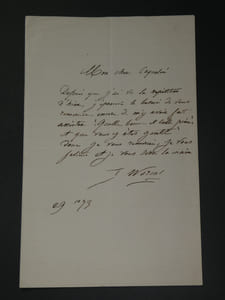 Gustave WORMS, lettre autographe signée, 4 pages, remerciement à COQUELIN Aîné