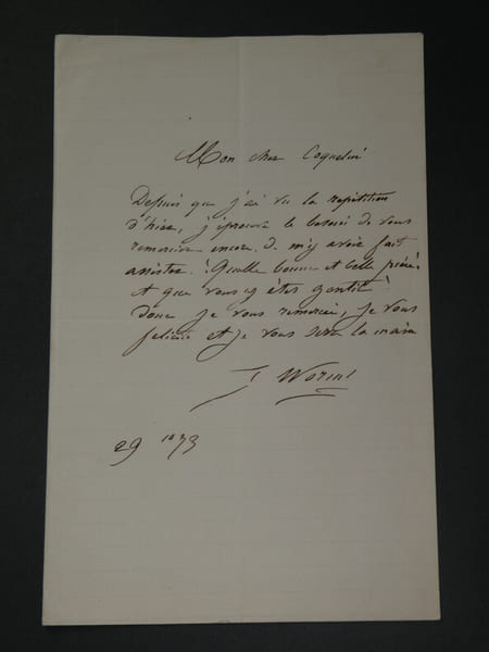 Gustave WORMS, lettre autographe sign&eacute;e, 4 pages, remerciement &agrave; COQUELIN A&icirc;n&eacute;. Gustave WORMS