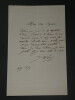 Gustave WORMS, lettre autographe sign&eacute;e, 4 pages, remerciement &agrave; COQUELIN A&icirc;n&eacute;. Gustave WORMS
