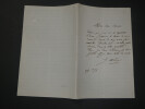 Gustave WORMS, lettre autographe sign&eacute;e, 4 pages, remerciement &agrave; COQUELIN A&icirc;n&eacute;. Gustave WORMS