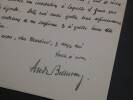Andr&eacute; BELLESSORT, Po&egrave;te - LETTRE AUTOGRAPHE SIGN&Eacute;E PARIS 1923. Andr&eacute; BELLESSORT