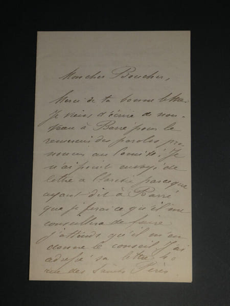 Joseph JOUMARD - LETTRE AUTOGRAPHE SIGN&Eacute;E &agrave; son Boucher 2 pages. Joseph JOUMARD