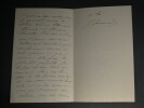 Joseph JOUMARD - LETTRE AUTOGRAPHE SIGN&Eacute;E &agrave; son Boucher 2 pages. Joseph JOUMARD