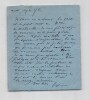 Octave Feuillet - T&eacute;l&eacute;gramme autographe sign&eacute; adress&eacute; &agrave; son &eacute;pouse 1885. Octave Feuillet