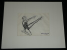 Hubert YENCESSE - Dessin original sign&eacute; au crayon - &Eacute;lan gracieux. Hubert Yencesse