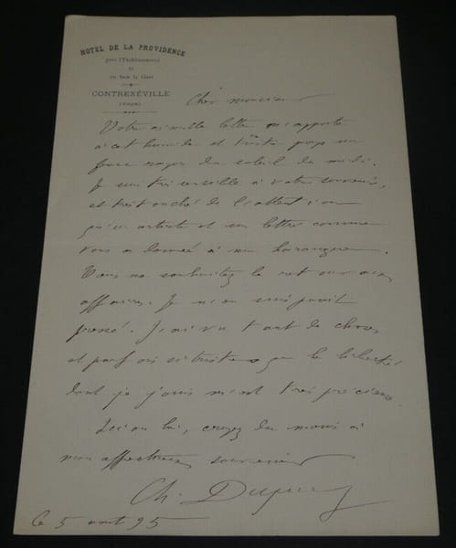 Charles DUPUY - LETTRE AUTOGRAPHE SIGN&Eacute;E - 1895. Charles Dupuy
