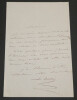 &Eacute;milie DUBOIS - LETTRE AUTOGRAPHE SIGN&Eacute;E. &Eacute;milie DUBOIS