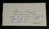 Pierre Forgeot - Carte de visite autographe de remerciements. Pierre Forgeot