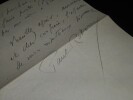 LETTRE AUTOGRAPHE SIGN&Eacute;E, A PROPOS D'UNE NOUVELLE. Paul Reboux (Andr&eacute; Amillet)