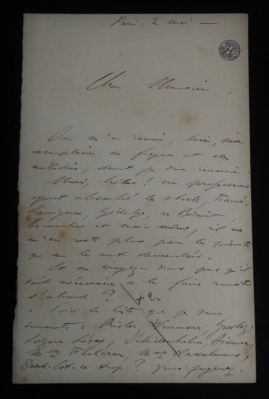 LETTRE AUTOGRAPHE SIGN&Eacute;E. Joseph Morpain