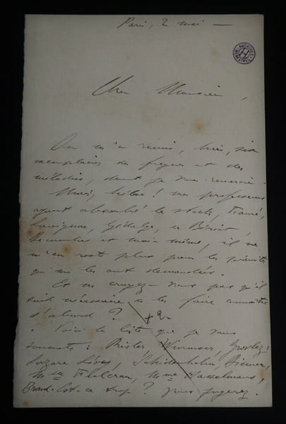 LETTRE AUTOGRAPHE SIGN&Eacute;E. Joseph Morpain
