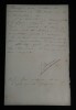 LETTRE AUTOGRAPHE SIGN&Eacute;E. Joseph Morpain