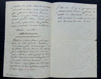 LETTRE AUTOGRAPHE SIGNÉE, A PROPOS D'UNE VISITE