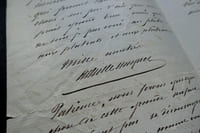 LETTRE AUTOGRAPHE SIGNÉE, A PROPOS D'UNE VISITE