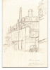 Dessin au crayon, vue de Paris, par E. Phelipeau, sign&eacute; 1912. E. Phelipeau