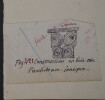 Origine de l'architrave ionique - Dessin original sign&eacute;. Louis Henri Laffill&eacute;e
