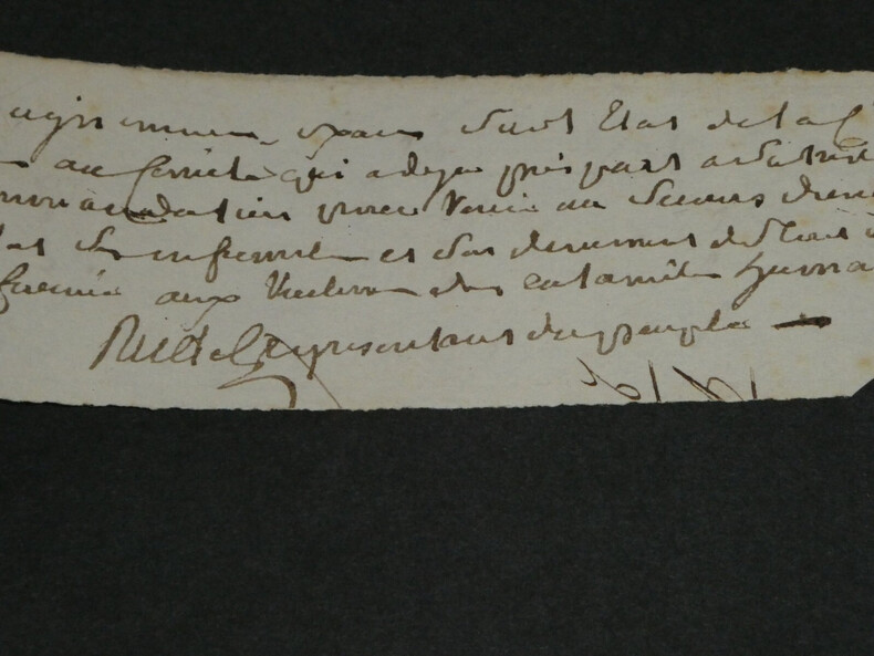 Claude-Antoine Rudel du Miral - Fragment de lettre 5 lignes autographes sign&eacute;es. Claude-Antoine Rudel du Miral