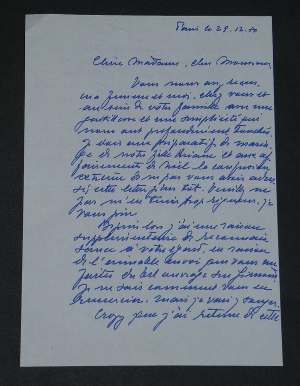 Victor BEYER , Historien de l'art alsacien - LETTRE AUTOGRAPHE SIGN&Eacute;E - 1980. Victor BEYER