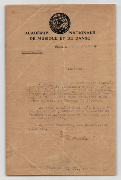 Jacques Rouch&eacute; - Lettre dactylographi&eacute;e sign&eacute;e &agrave; Monsieur Marc David - 1920. Jacques Rouch&eacute;