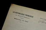 Jules LAFFITTE - Lettre autographe sign&eacute;e, Paris. Papier avec ent&ecirc;te "La R&eacute;publique Fran&ccedil;aise", R&eacute;dacteur en chef.. Jules Laffitte