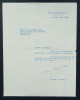 Pierre BLANCHAR - Tapuscrit sign&eacute; adress&eacute; &agrave; Lucienne FAVRE, 26 ao&ucirc;t 1939. Pierre Blanchar